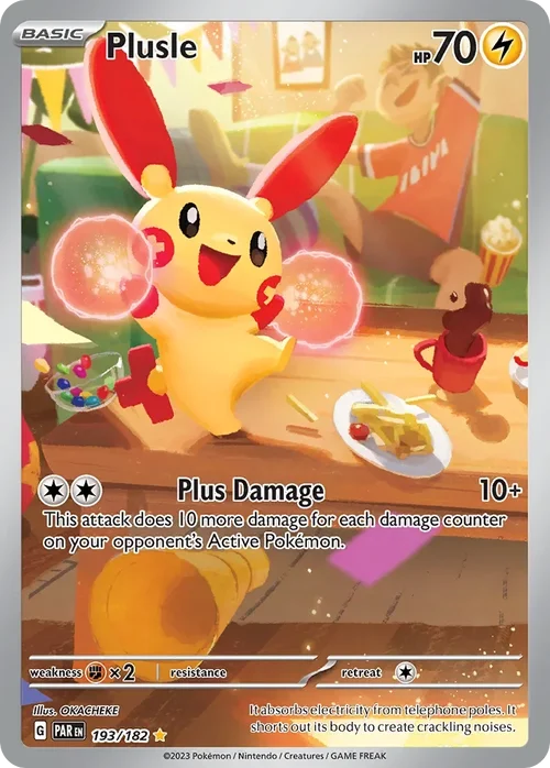 Plusle 193 Pokemon card from Paradox Rift set