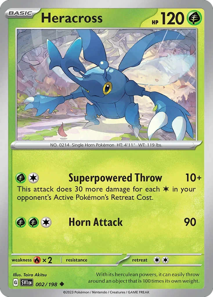Heracross 2 Pokemon card from Scarlet & Violet set