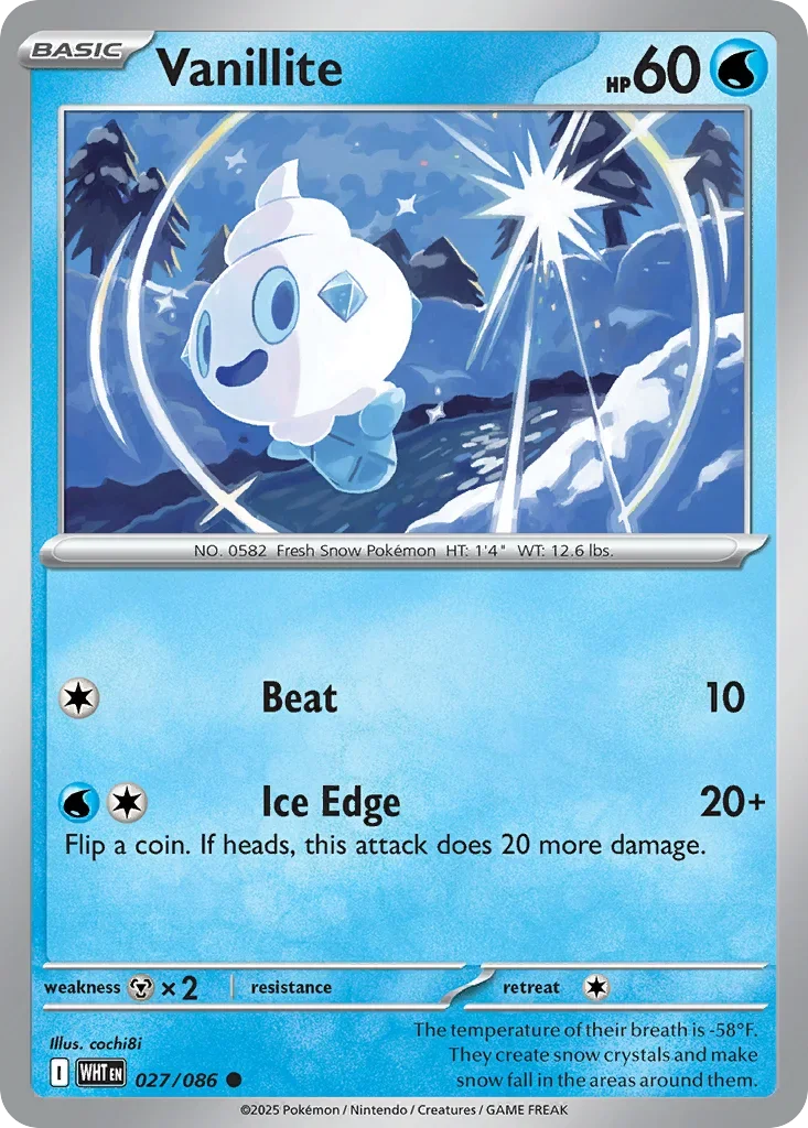 Vanillite 27 Pokemon card from White Flare set