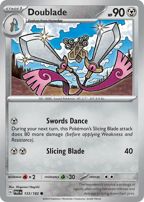 Doublade 133 Pokemon card from Paradox Rift set