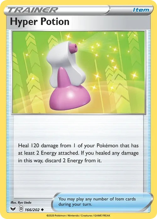 Hyper Potion 166 Pokemon card from Sword & Shield set