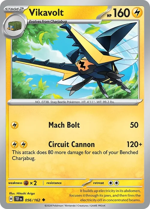 Vikavolt 56 Pokemon card from Temporal Forces set