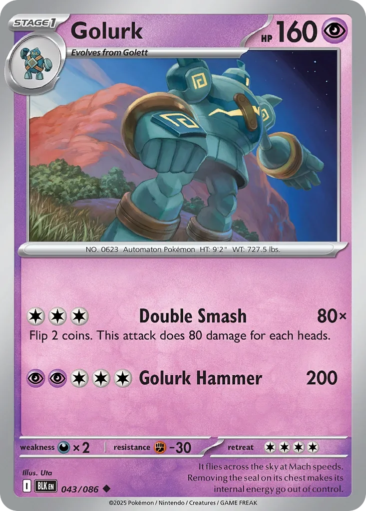 Golurk 43 Pokémon card - Uncommon