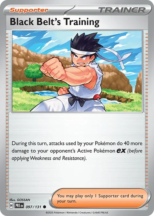 Black Belt's Training 97 Pokemon card from Prismatic Evolutions set