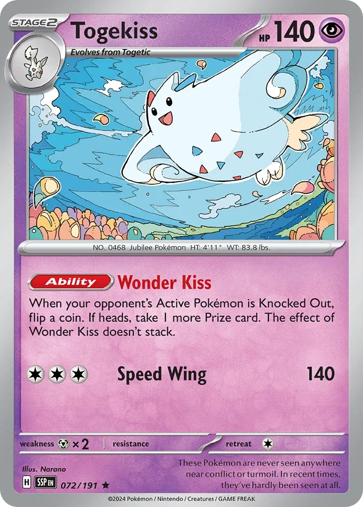 Togekiss 072/167 Pokemon card from Surging Sparks set
