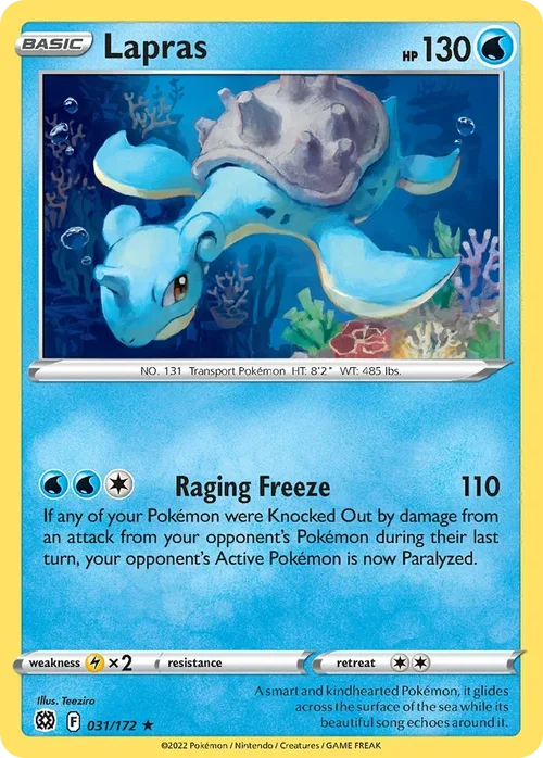 Lapras 031 Pokemon card from Brilliant Stars set