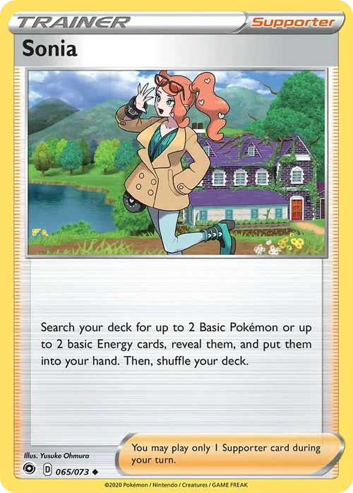 Sonia 65 Pokemon card from Champion's Path set