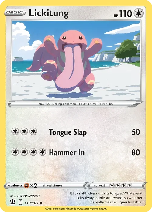 Lickitung 113 Pokemon card from Battle Styles set