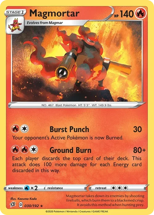 Magmortar 30 Pokemon card from Rebel Clash set