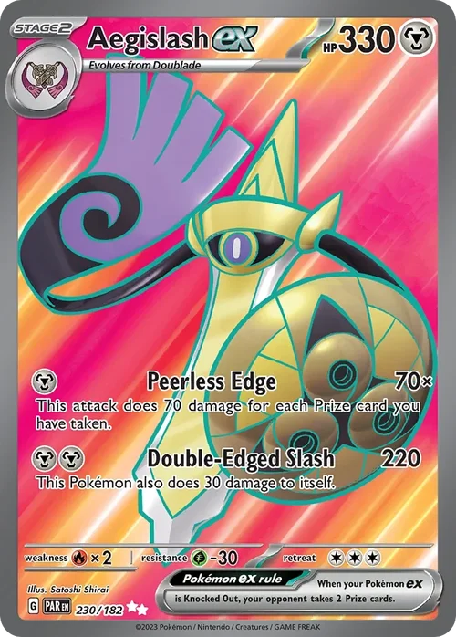 Aegislash ex 230 Pokemon card from Paradox Rift set