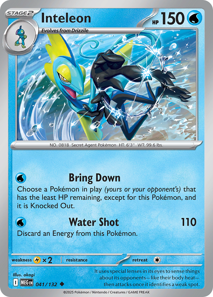 Inteleon 41 Pokemon card from Mega Evolution set