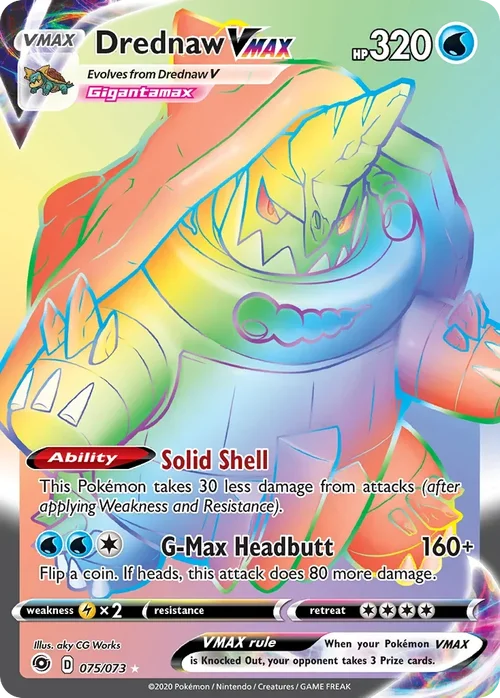 Drednaw VMAX 75 Pokemon card from Champion's Path set