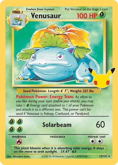 Venusaur 15 Pokemon card from Celebrations set