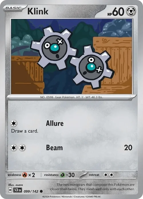 Klink 99 Pokemon card from Stellar Crown set
