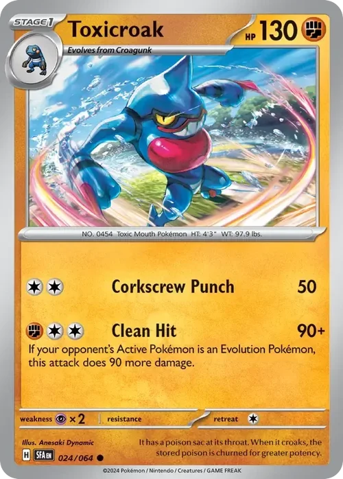 Toxicroak 24 Pokemon card from Shrouded Fable set