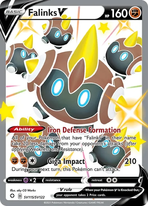 Falinks V SV115 Pokemon card from Shining Fates set
