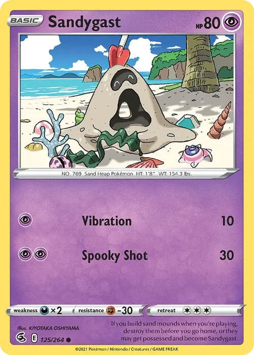 Sandygast 125 Pokemon card from Fusion Strike set