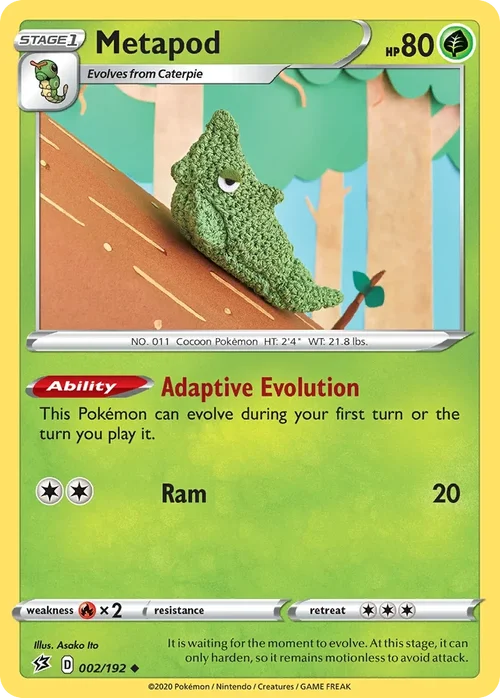 Metapod 2 Pokemon card from Rebel Clash set