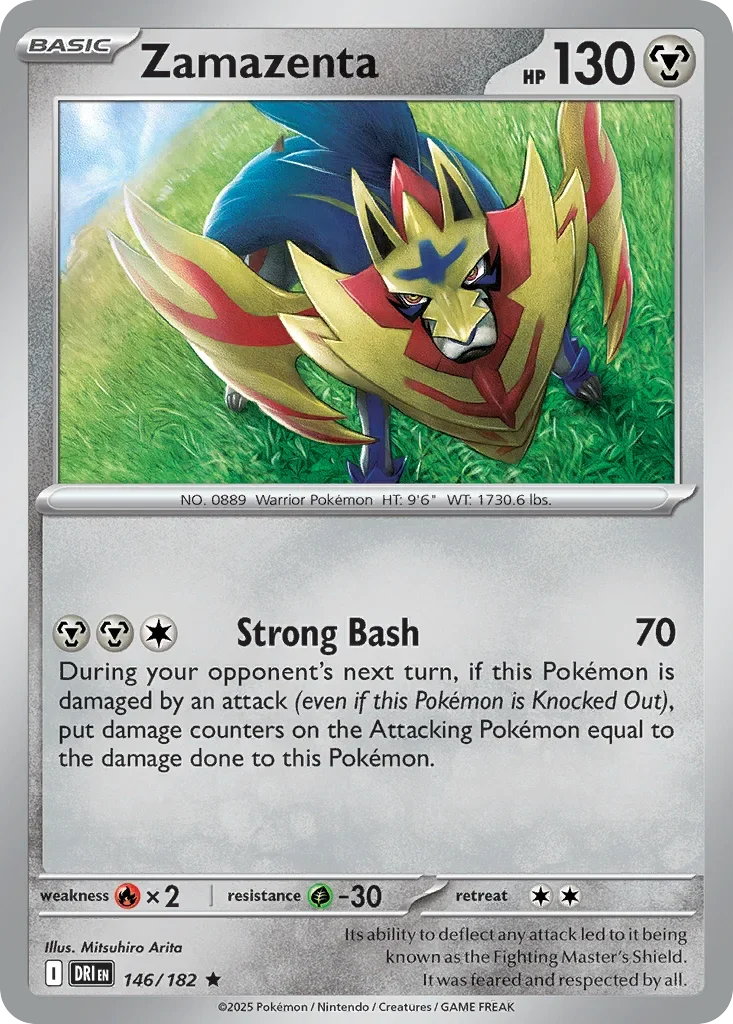 Zamazenta 146 Pokemon card from Destined Rivals set