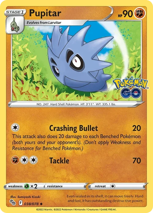 Pupitar 38 Pokemon card from Pokemon GO set