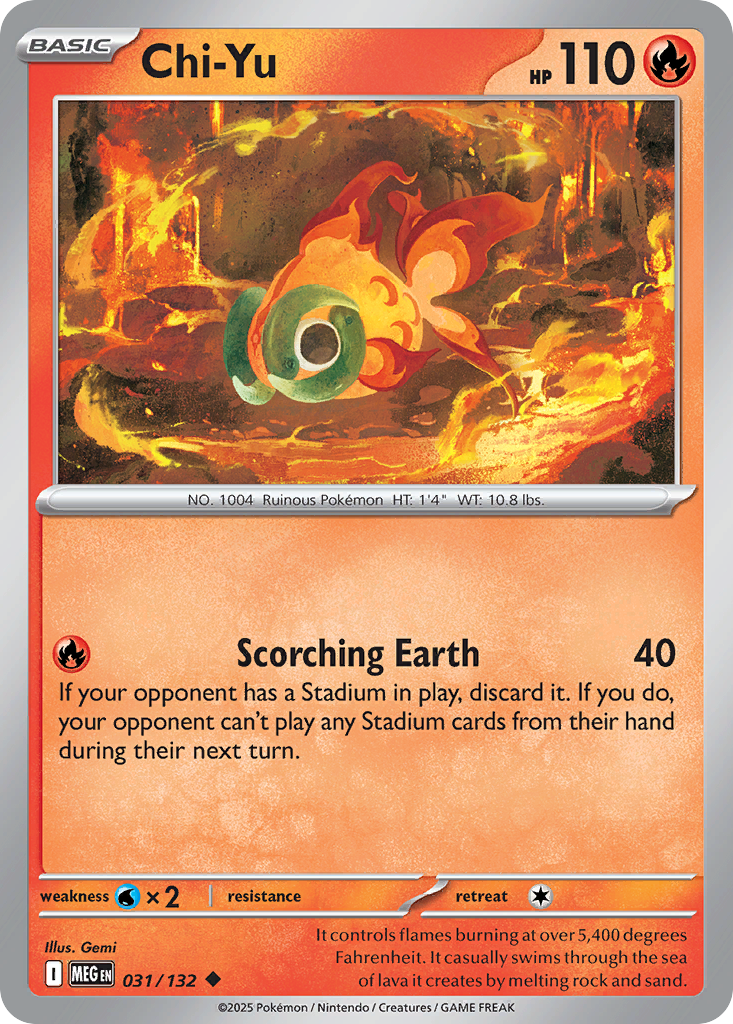 Chi-Yu 31 Pokemon card from Mega Evolution set