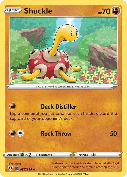 Shuckle 85 Pokemon card from Vivid Voltage set