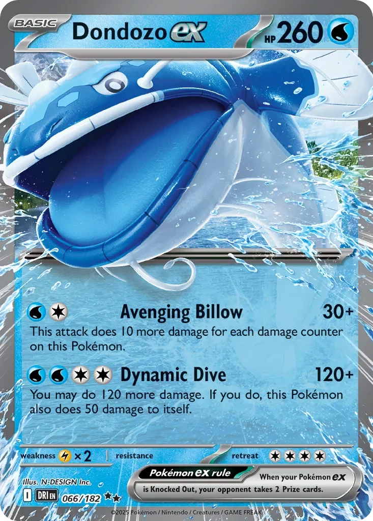 Dondozo ex 66 Pokemon card from Destined Rivals set