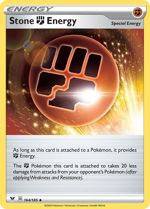 Stone Fighting Energy 164 Pokemon card from Vivid Voltage set