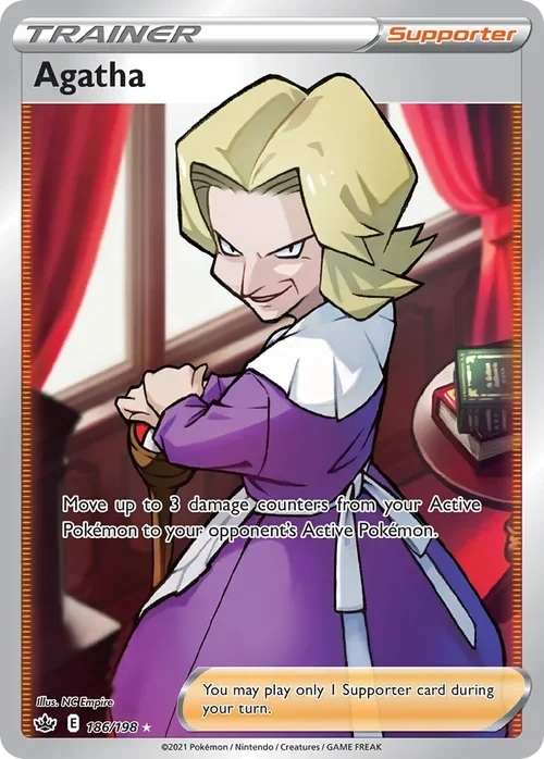 Agatha 186 Pokemon card from Chilling Reign set
