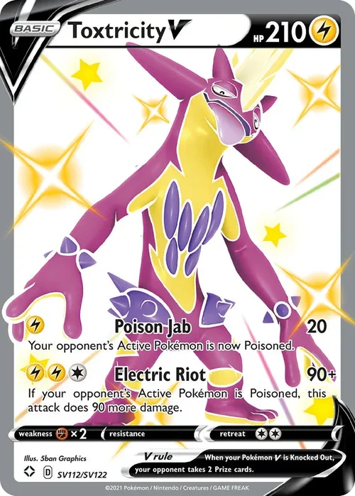 Toxtricity V SV112 Pokemon card from Shining Fates set