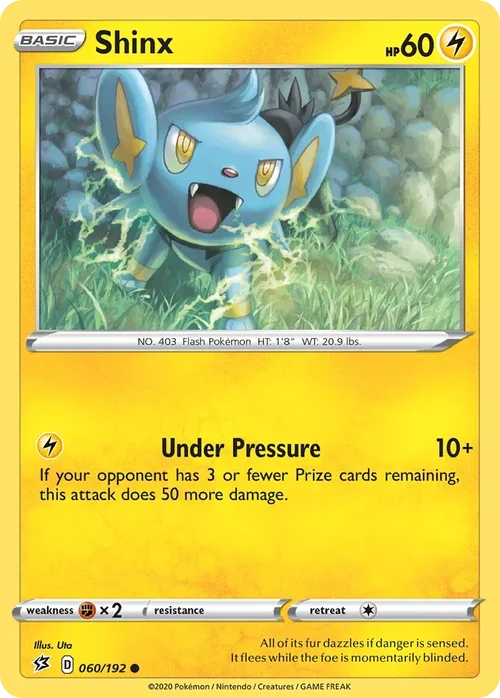 Shinx 60 Pokemon card from Rebel Clash set