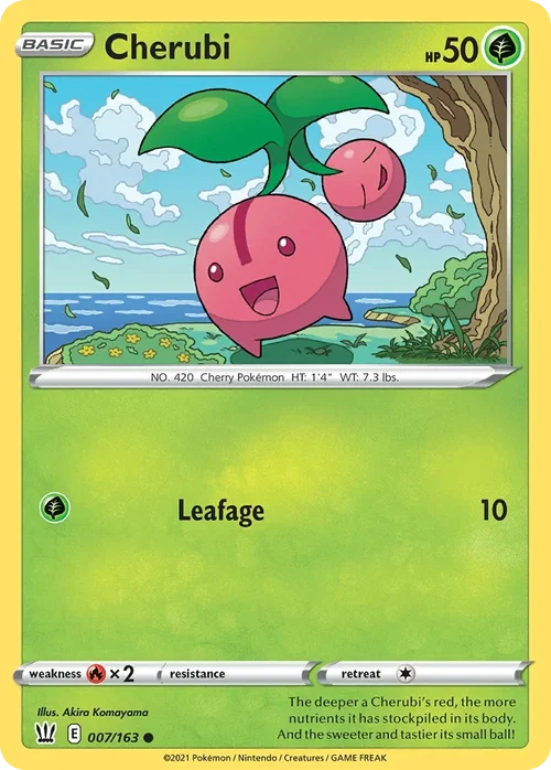 Cherubi 7 Pokemon card from Battle Styles set