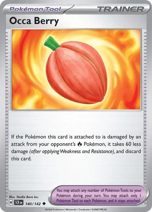 Occa Berry 140 Pokemon card from Stellar Crown set