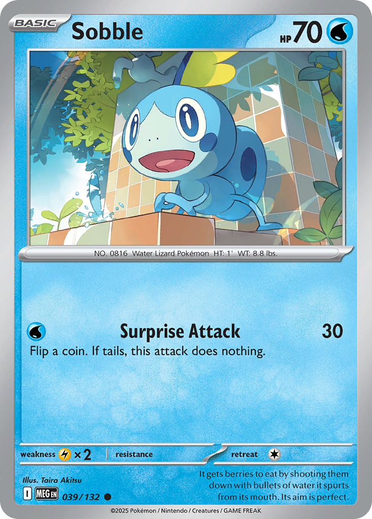 Sobble 39 Pokemon card from Mega Evolution set