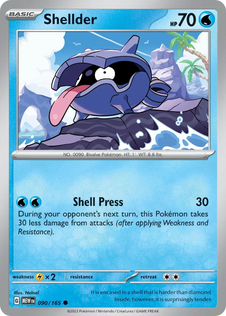 Shellder 090 Pokémon card