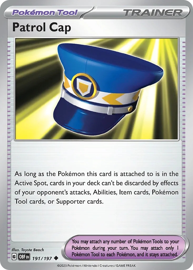 Patrol Cap 191 Pokémon card from Obsidian Flames set