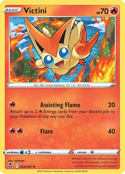 Victini 23 Pokemon card from Silver Tempest set