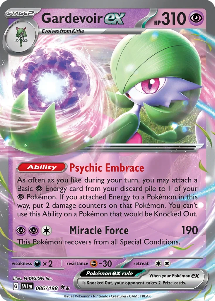 Gardevoir ex 86 Pokemon card from Scarlet & Violet set