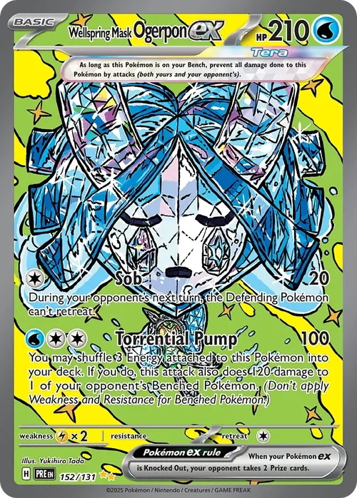 Wellspring Mask Ogerpon ex 152 Pokemon card from Prismatic Evolutions set