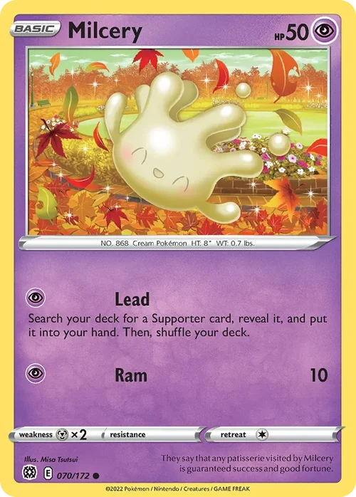 Milcery 070 Pokemon card from Brilliant Stars set