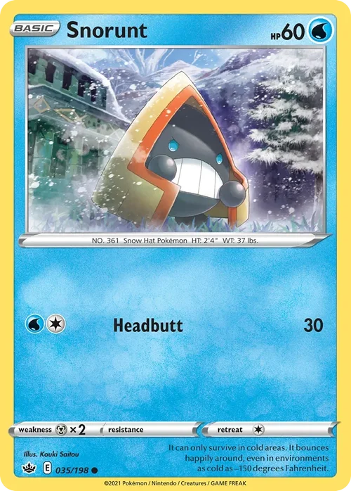 Snorunt 35 Pokemon card from Chilling Reign set
