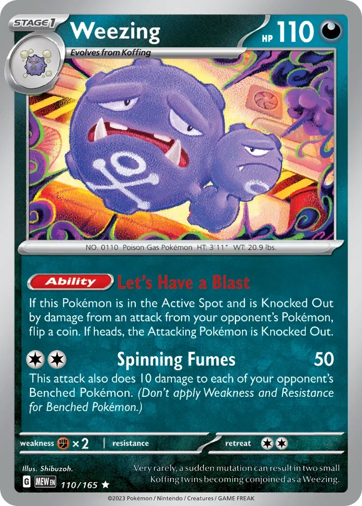 Weezing 110 Pokémon card