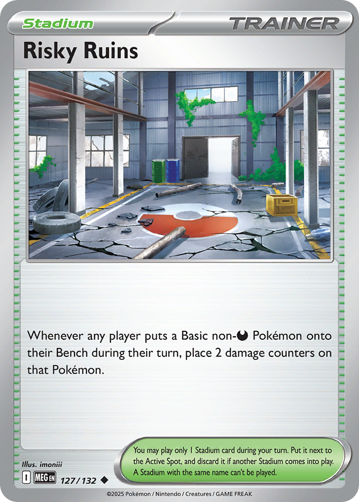 Risky Ruins 127 Pokemon card from Mega Evolution set