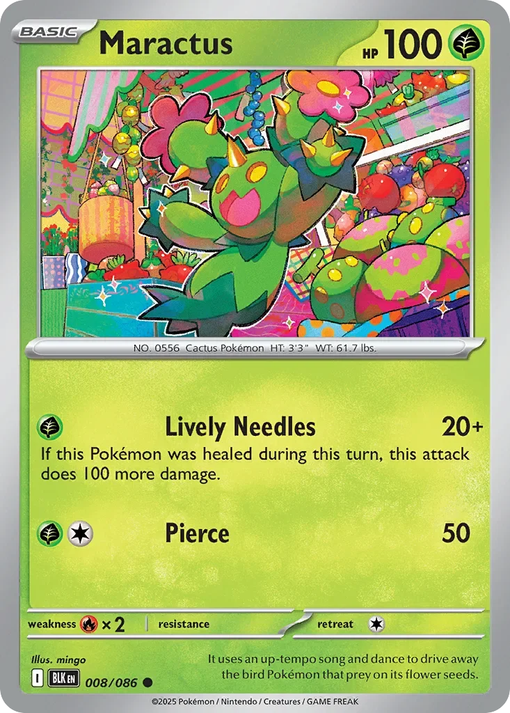 Maractus 8 Pokémon card - Common