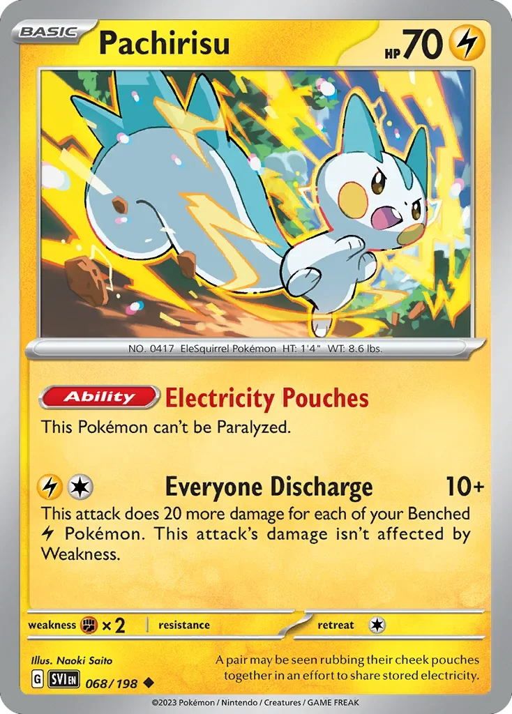 Pachirisu 68 Pokemon card from Scarlet & Violet set