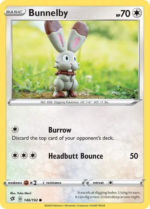 Bunnelby 146 Pokemon card from Rebel Clash set