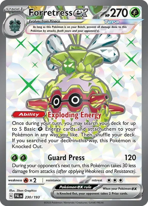Forretress ex 230 Pokemon card from Paldea Evolved set