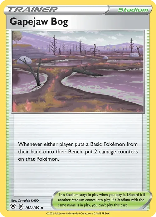Gapejaw Bog 142 Pokémon card from Astral Radiance set