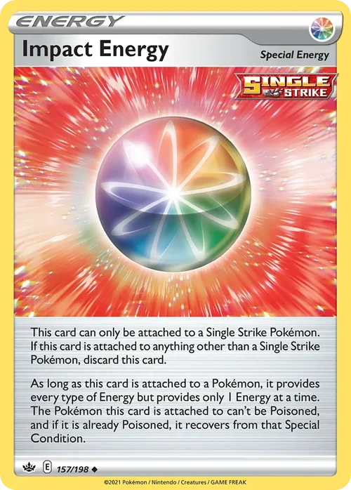 Impact Energy 157 Pokemon card from Chilling Reign set