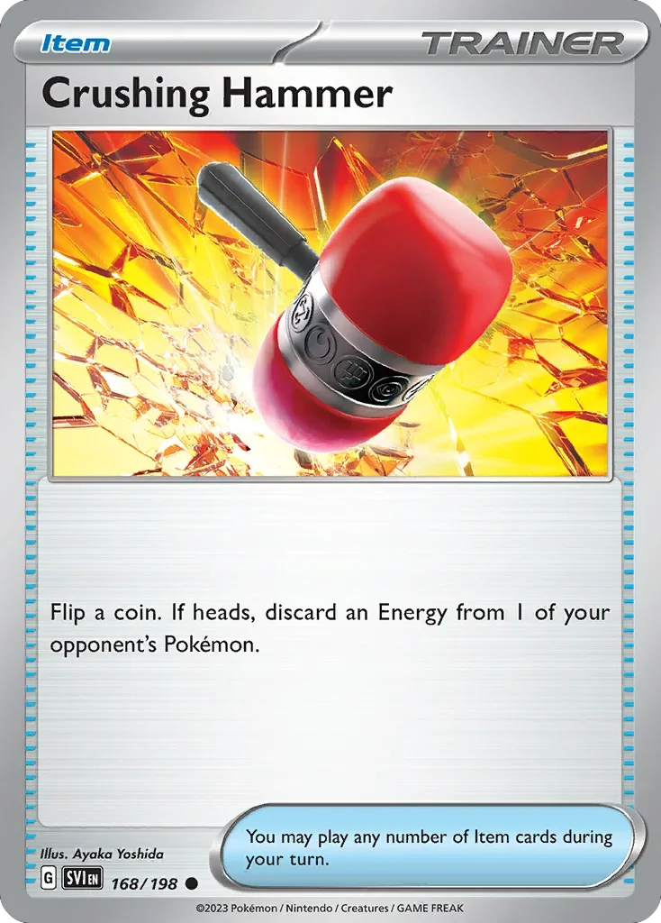 Crushing Hammer 168 Pokemon card from Scarlet & Violet set